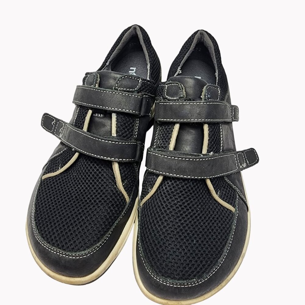 New Feet Medical Footwear Womens 9.5 Black Leather Mesh Comfort Sneakers